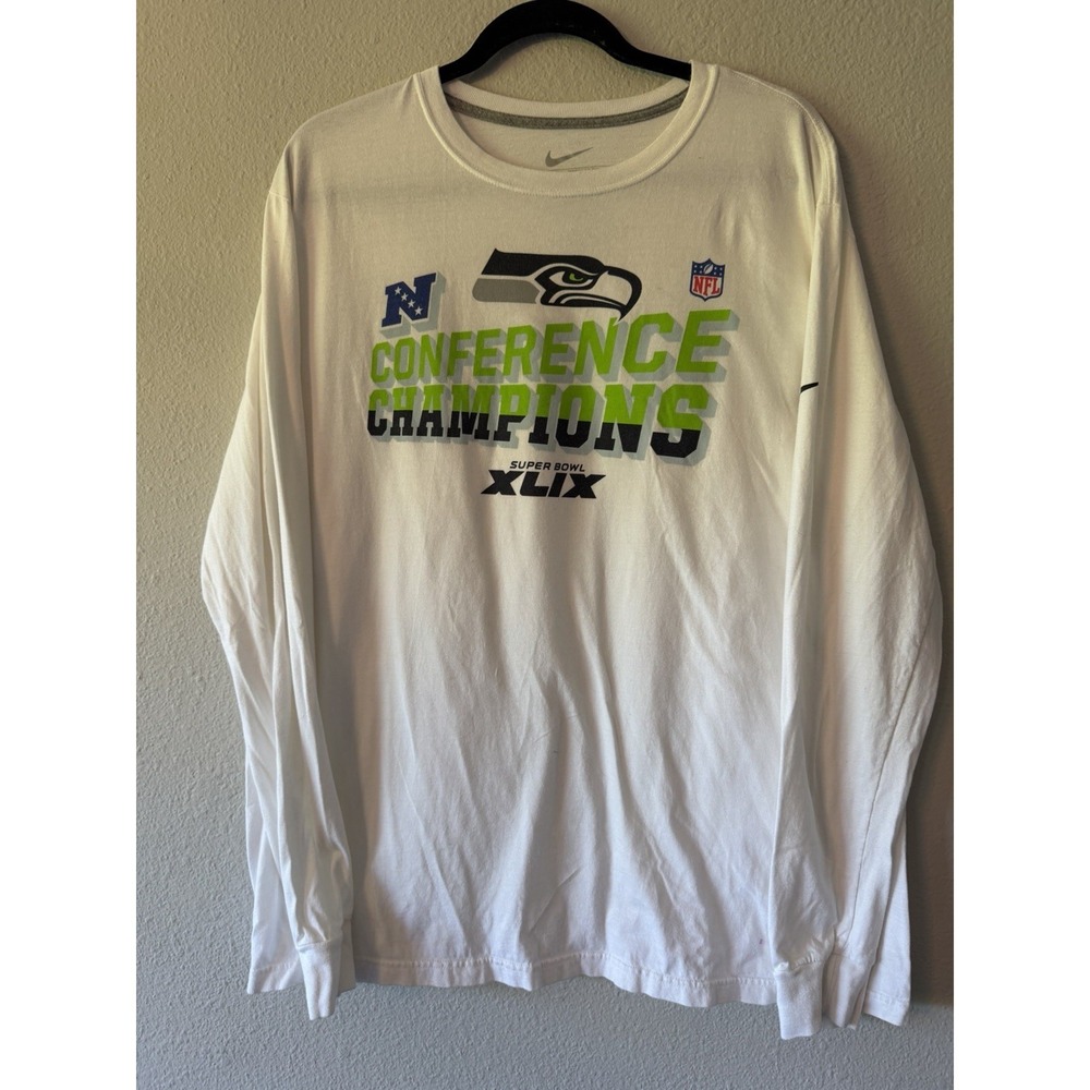 Nike Seattle Conference Champions Football NFL Long Sleeve TEE XL Lightweight